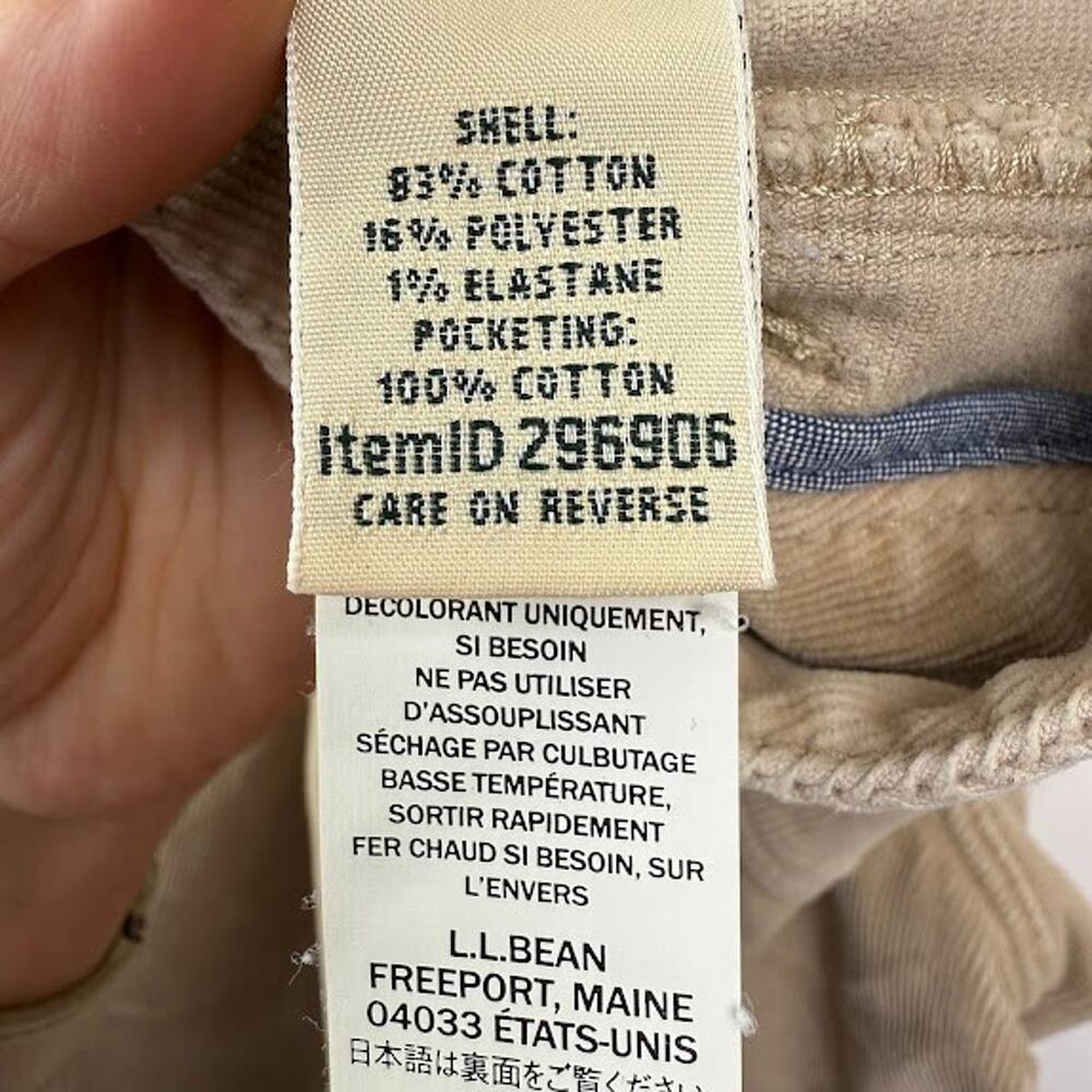 LL Bean‎ 1912 Pants Womens 14 Tan Corduroy Favorite Fit Straight Leg - Picture 4 of 9